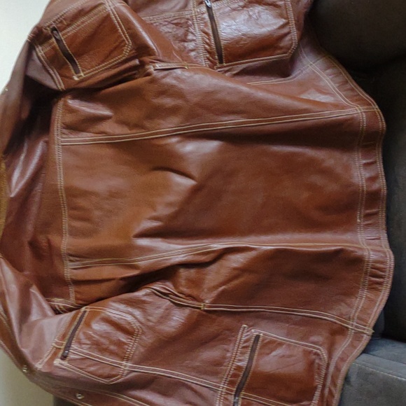 Rare vintage brown leather and suede reversible jacket 100% genuine from Mexico - Picture 2 of 8